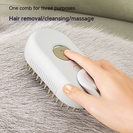 3-in-1 Electric Pet Grooming Brush Steam Hair Removal & Massage for Cats & Dogs