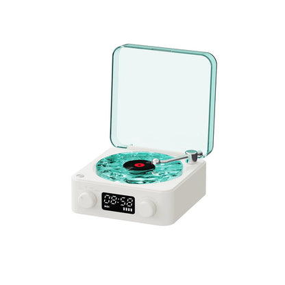 Retro Turntable Speaker with Bluetooth, Stereo Sound & RGB Projection Lamp
