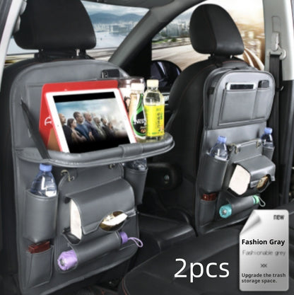 Luxury PU Leather Car Seat Back Organizer – Waterproof Storage