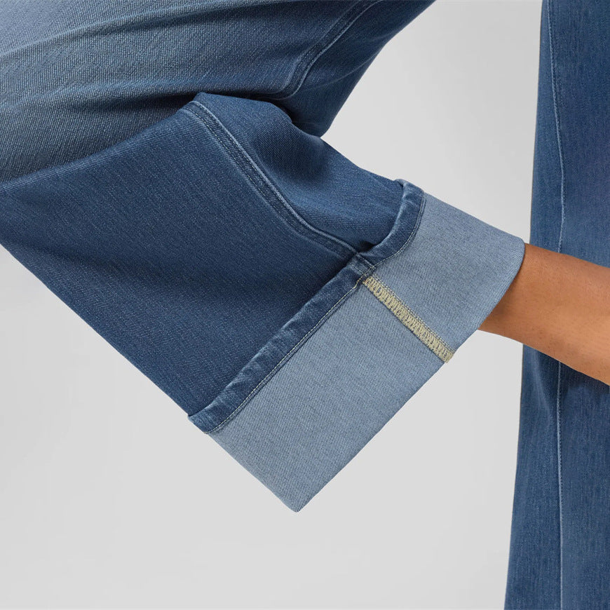 High waisted Trousers foot Curling Straight Jeans