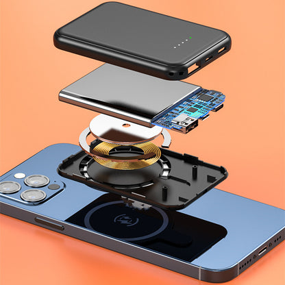 Mini Magnetic Wireless Charger – 5000mAh Portable Power Bank