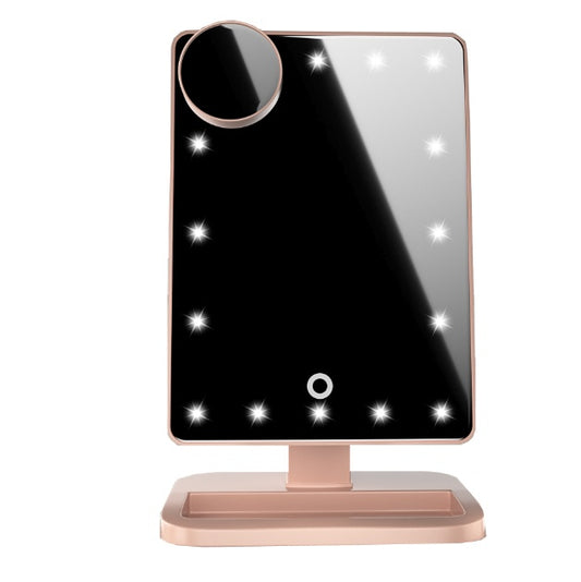 Touch Screen Makeup Mirror with LED Lights & Bluetooth Speaker