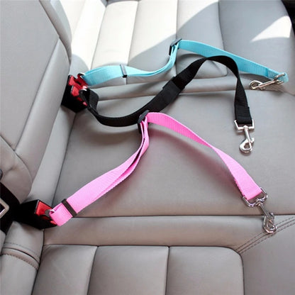Adjustable Dog & Cat Car Seat Belt – Pet Safety Harness Lead Clip