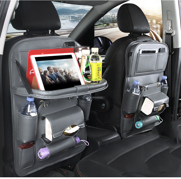 Luxury PU Leather Car Seat Back Organizer – Waterproof Storage