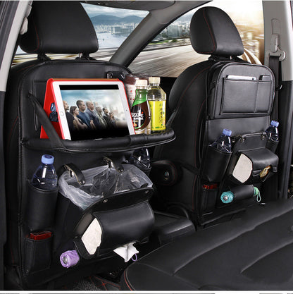 Luxury PU Leather Car Seat Back Organizer – Waterproof Storage