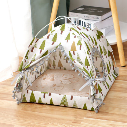Cozy Cat Tent  Enclosed Pet Bed House for Cats