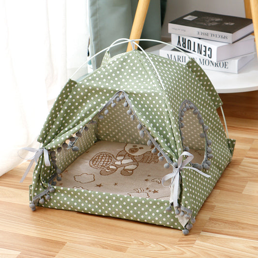 Cozy Cat Tent  Enclosed Pet Bed House for Cats