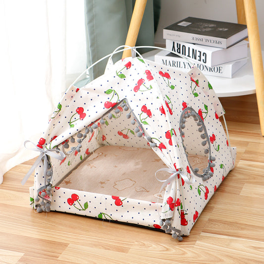 Cozy Cat Tent  Enclosed Pet Bed House for Cats