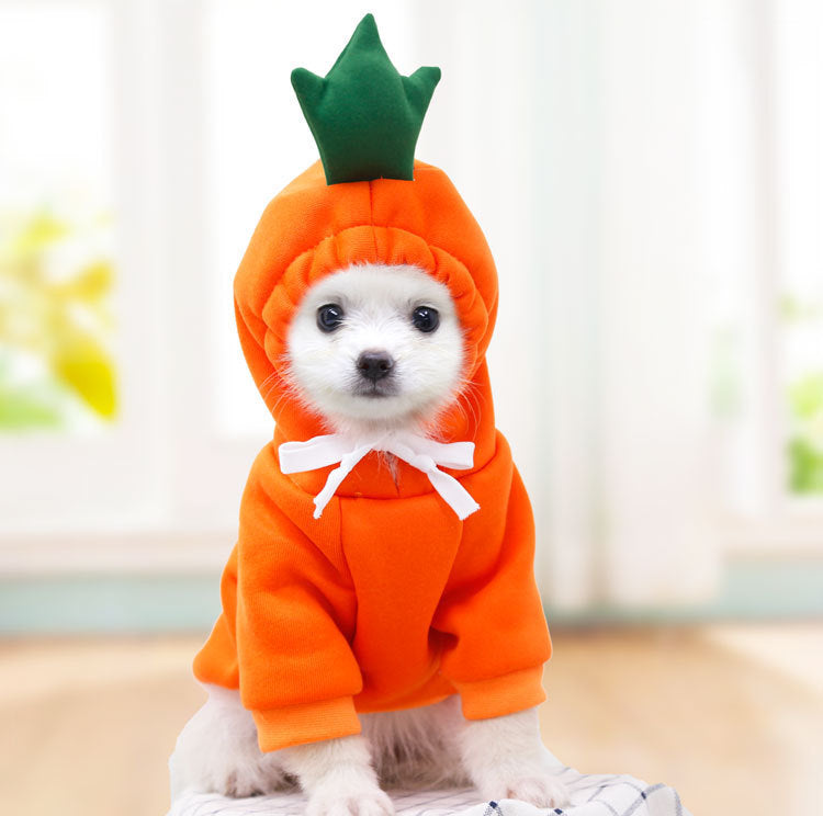 Cute Fruit Hoodie for Small Dogs – Warm Winter Fleece Pet Coat for Puppies & Cats