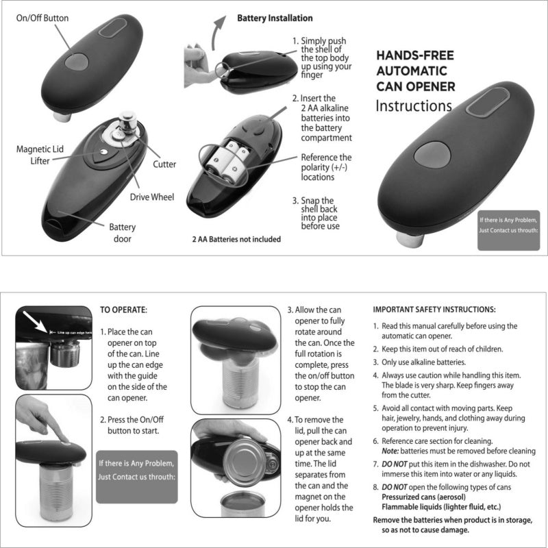 Electric Can Opener One Touch Automatic Tool