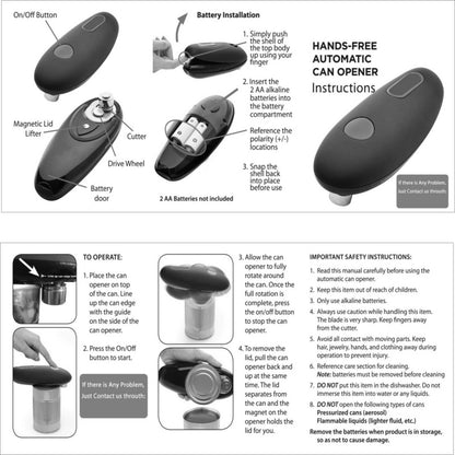 Electric Can Opener One Touch Automatic Tool