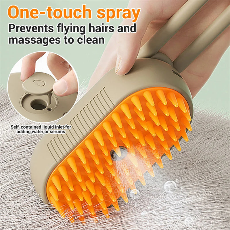 3-in-1 Electric Pet Grooming Brush  Steam Hair Removal & Massage for Cats & Dogs