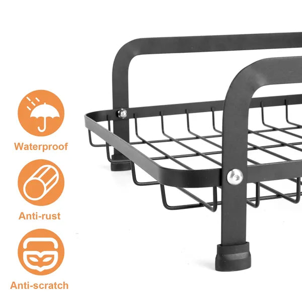 2-Tier Kitchen Dish Drying Rack with Drainboard  Space Saving & Rustproof