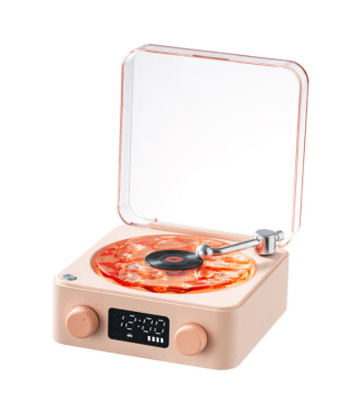 Retro Turntable Speaker with Bluetooth, Stereo Sound & RGB Projection Lamp