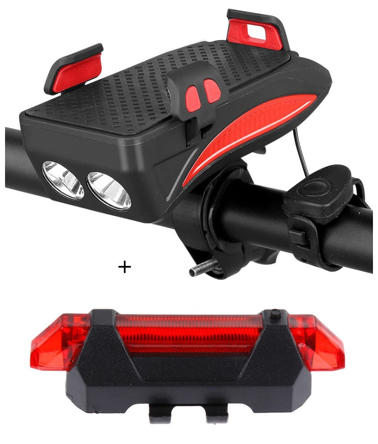 Motorcycle & Bike Phone Holder – Charging, Bell & Front Light