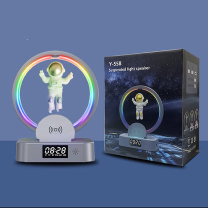 Magnetic Levitation Astronaut Bluetooth Speaker – RGB Wireless Mini Subwoofer