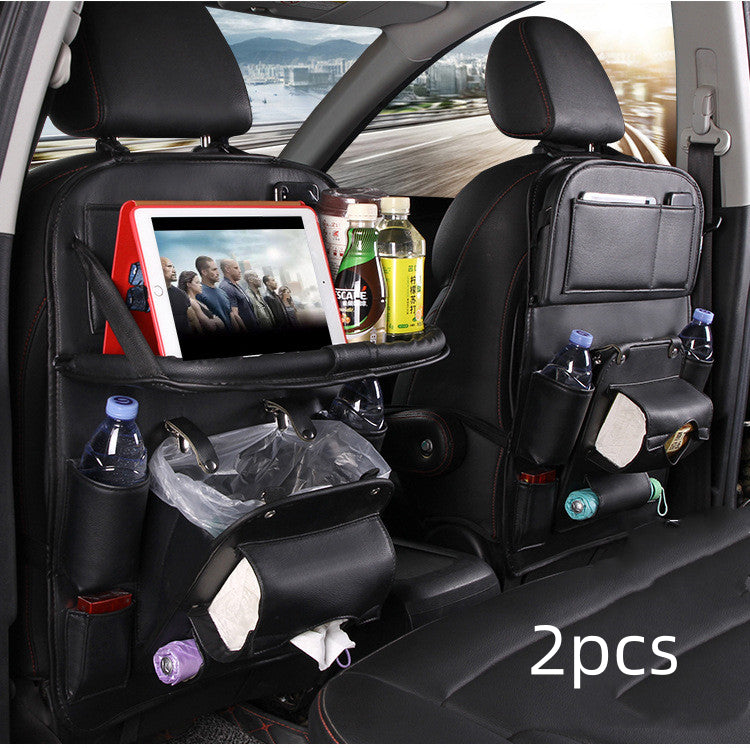 Luxury PU Leather Car Seat Back Organizer – Waterproof Storage