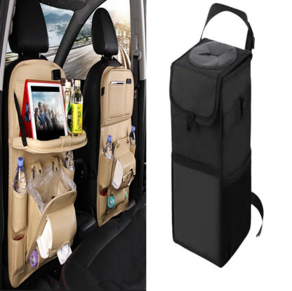 Luxury PU Leather Car Seat Back Organizer – Waterproof Storage