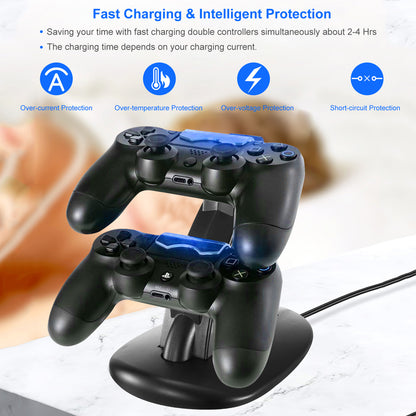 Dual Charging Dock Station for PS4 Controllers with LED Indicator