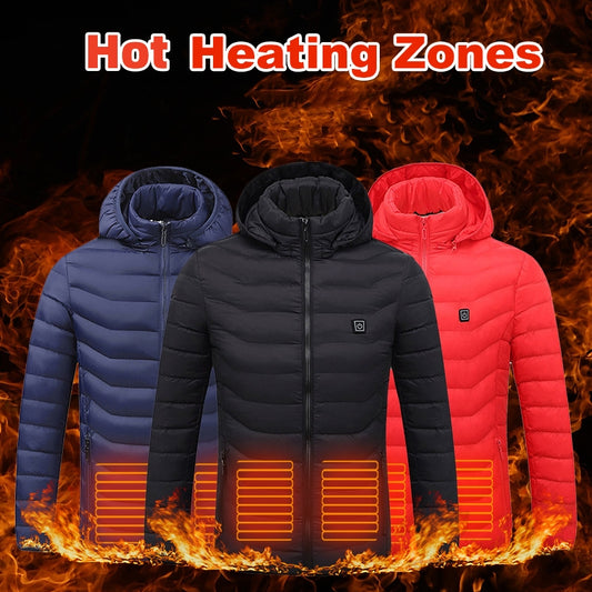 Unisex Heated Puffer Jacket Electric 9-Zone Heating Coat