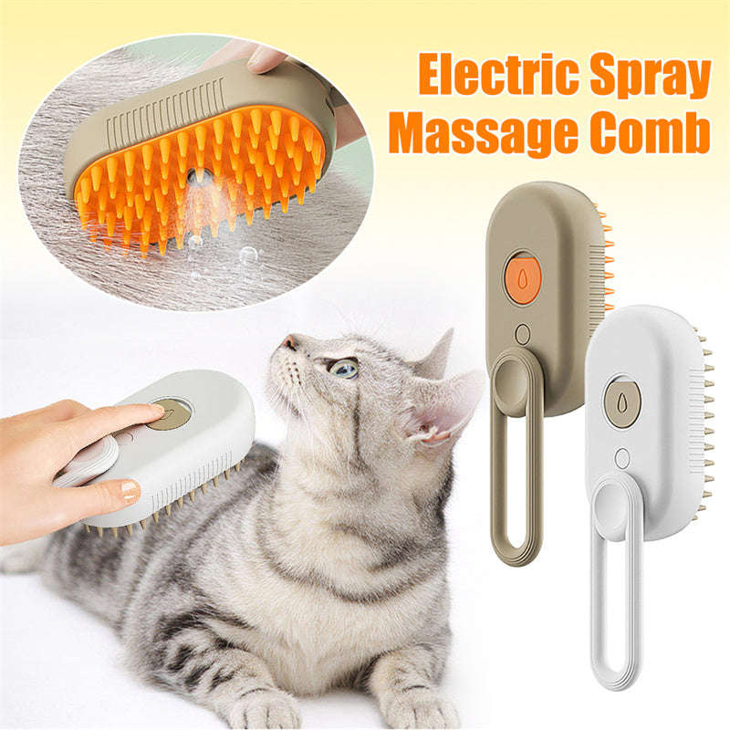 3-in-1 Electric Pet Grooming Brush  Steam Hair Removal & Massage for Cats & Dogs