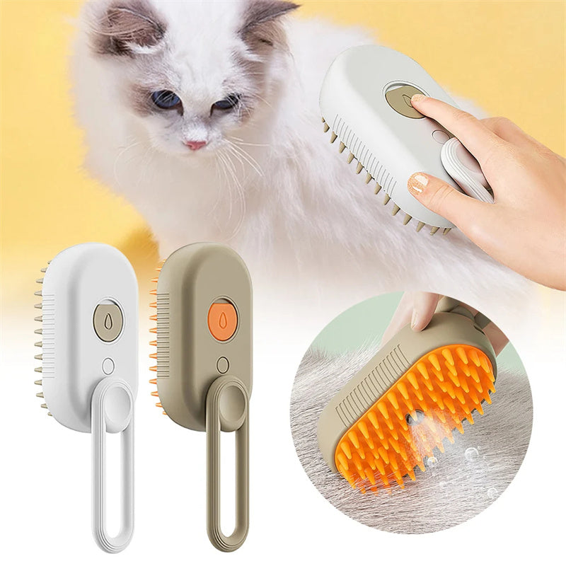 3-in-1 Electric Pet Grooming Brush  Steam Hair Removal & Massage for Cats & Dogs