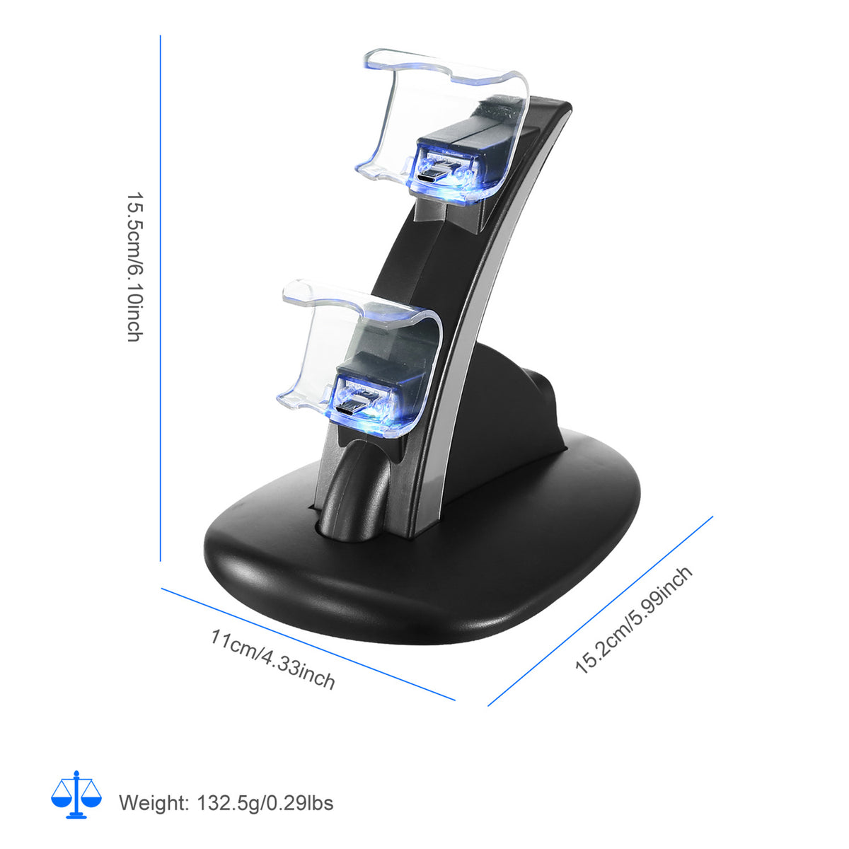 Dual Charging Dock Station for PS4 Controllers with LED Indicator