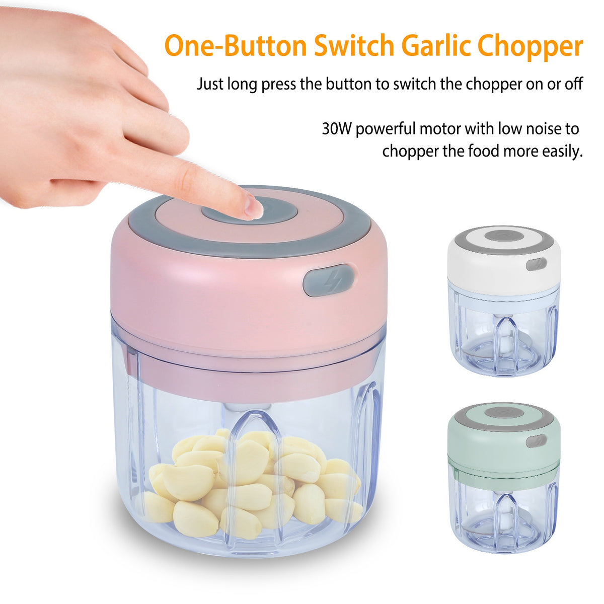 Mini Electric Garlic & Food Chopper  Cordless & Rechargeable