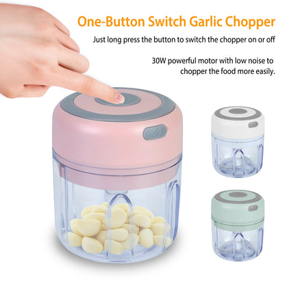 Mini Electric Garlic & Food Chopper  Cordless & Rechargeable