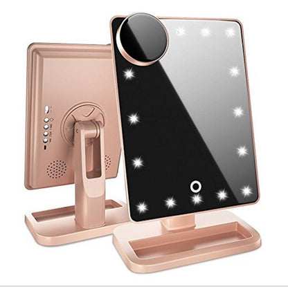 Touch Screen Makeup Mirror with LED Lights & Bluetooth Speaker