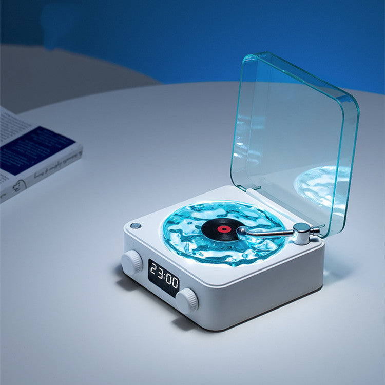 Retro Turntable Speaker with Bluetooth, Stereo Sound & RGB Projection Lamp