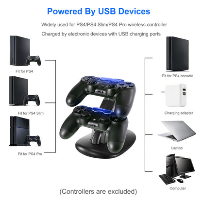 Dual Charging Dock Station for PS4 Controllers with LED Indicator