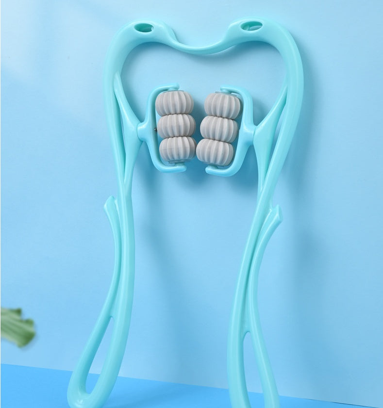 Manual Six-Wheel Neck Massager Roller for Pain & Stress Relief