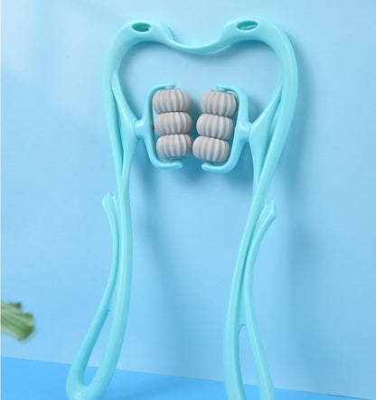 Manual Six-Wheel Neck Massager Roller for Pain & Stress Relief