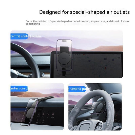 15W Magnetic Wireless Car Phone Holder  Bendable Dash Mount