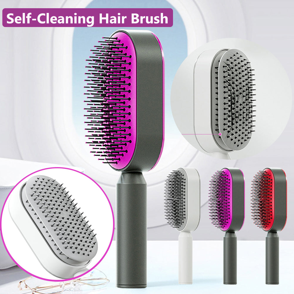 Self Cleaning Anti Static Scalp Massage Hair Brush
