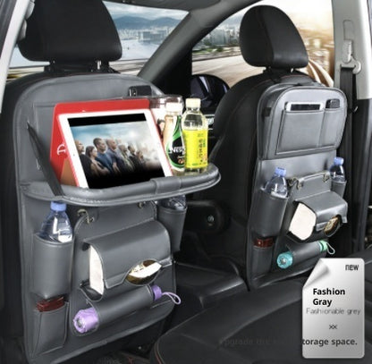 Luxury PU Leather Car Seat Back Organizer – Waterproof Storage