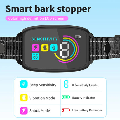 Smart Automatic Anti Bark Dog Collar Rechargeable IP67