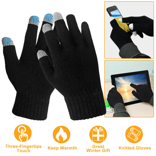 Unisex Touchscreen Gloves Warm Knit for Running & Cycling