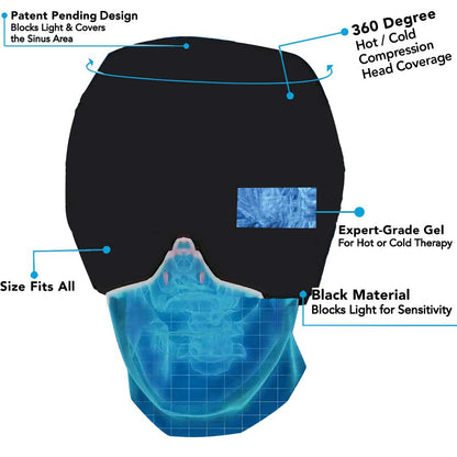 Migraine Relief Hat Cold Therapy Ice Pack Head Wrap Mask