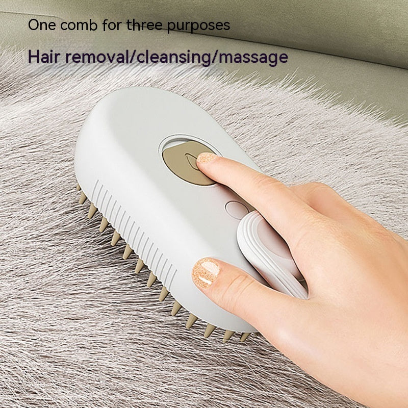 3-in-1 Electric Pet Grooming Brush  Steam Hair Removal & Massage for Cats & Dogs