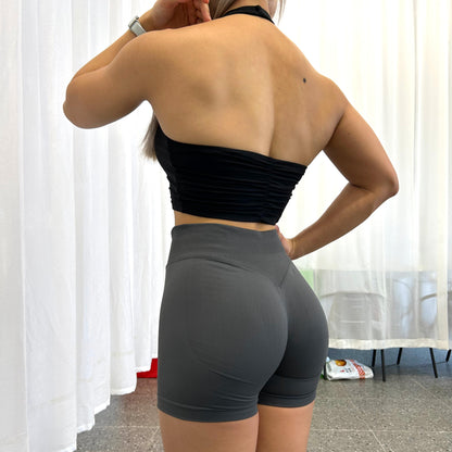 Solid Color High Waisted Athletic Shorts 3 Inch Workout Shorts