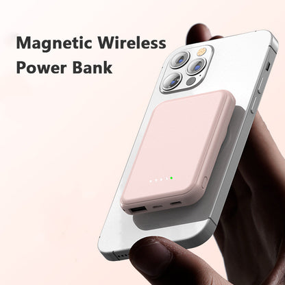 Mini Magnetic Wireless Charger – 5000mAh Portable Power Bank