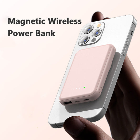 Mini Magnetic Wireless Charger – 5000mAh Portable Power Bank