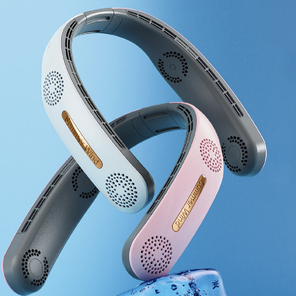 Lazy Mute Neck Fan USB Folding Leafless Outdoor Fan