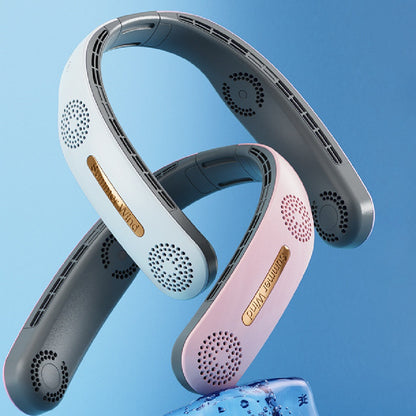 Lazy Mute Neck Fan USB Folding Leafless Outdoor Fan