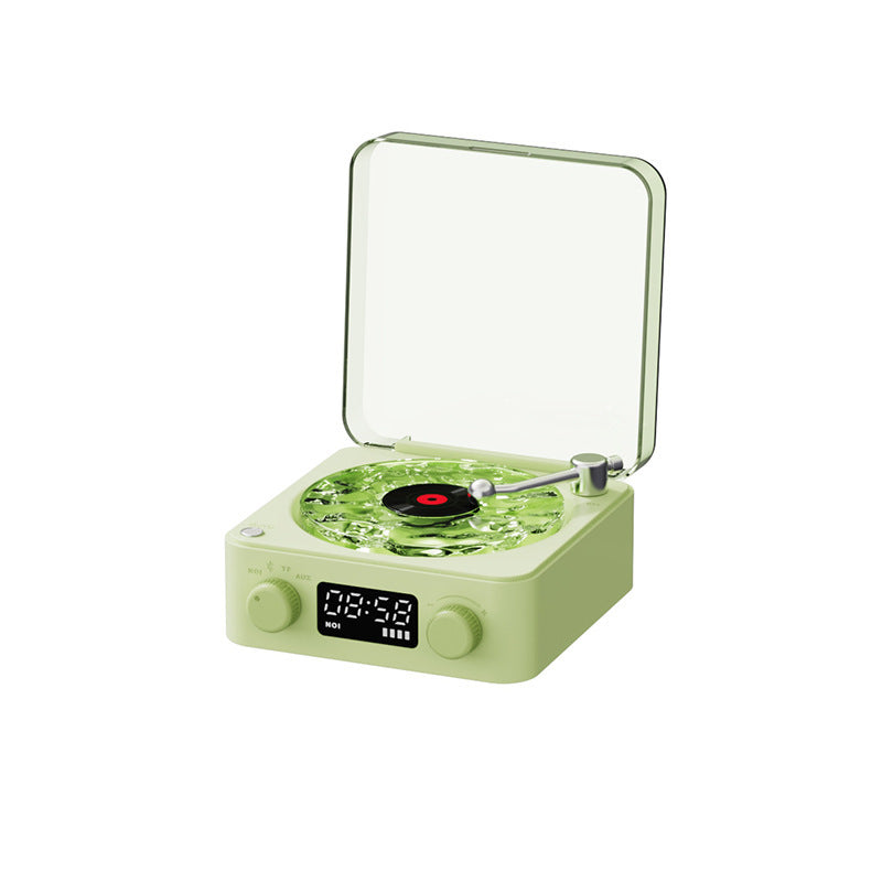Retro Turntable Speaker with Bluetooth, Stereo Sound & RGB Projection Lamp