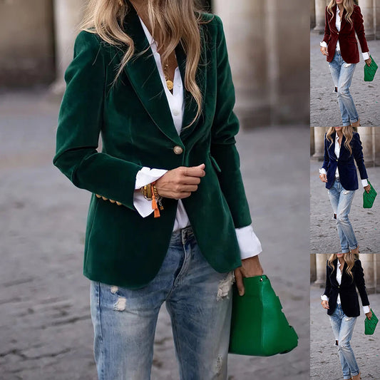 Women’s Velvet Casual Blazer