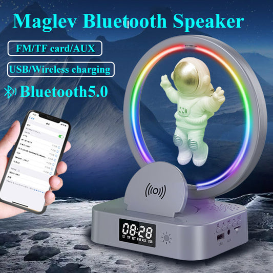 Magnetic Levitation Astronaut Bluetooth Speaker – RGB Wireless Mini Subwoofer