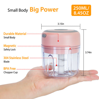 Mini Electric Garlic & Food Chopper  Cordless & Rechargeable
